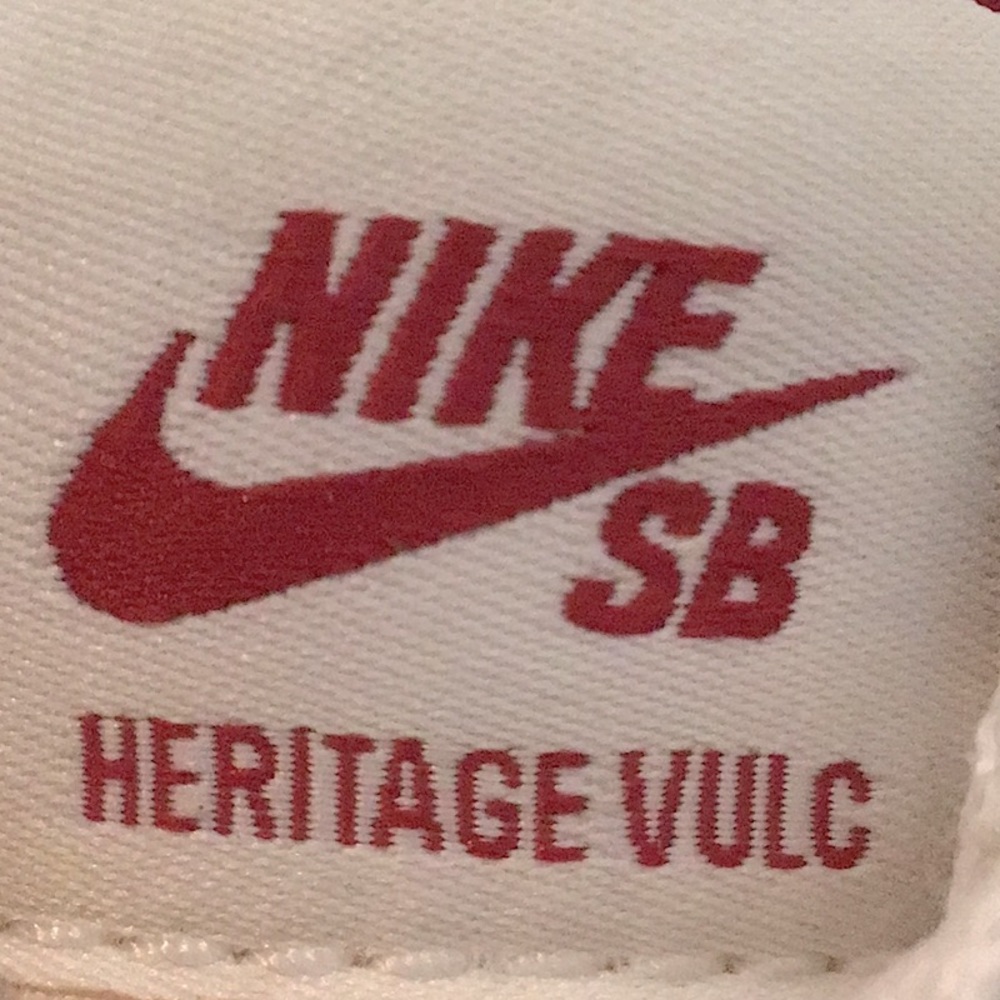 Red and white Nike vulk SB